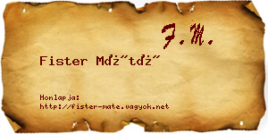 Fister Máté névjegykártya