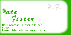 mate fister business card